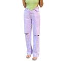 Women Korean Wide Leg Jeans Solid Color Relaxed Fit Pocket Stitching High-Waist Denim Pants