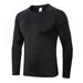 S-2XL Men's Quick-drying Fitness Long-sleeved Stretch Tight Sports Running Training Suit Breathable Sweat-wicking T-shirt Top