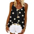 UKAP Sleeveless Casual Tops for Women Summer Floral Printed Sleeveless Vest Casual Loose Summer T Shirt Tops Blouses High Low Sleeveless Tunic Top Floral Print Baggy Vest Shirts S-3XL