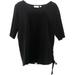 Belle Kim Gravel TripleLuxe Knit Ruched V-Neck Top NEW A351544