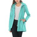 Sexy Dance Women's Waterproof Coat Hoodie Jacket Raincoat Sports Windbreaker Zipper Mid-Length Women Anoraks Overcoat Fashion Drawstring Coat