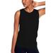 Women's Sleeveless Round Neck Solid Color Irregular Mesh Stitching Sports Vest T-shirt