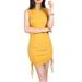 SSPalu Women Bodycon Summer Mini Dress Club Ruched Casual Slim Fit Pleated Party Dress Bandage Dresses