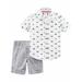 Carters Infant Boys Car & Motorcycle Baby Outfit Shirt & Striped Shorts Set