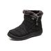 Avamo Womens Ladies Snow Boots Shoes Warm Lined Ankle Fur Flat Plush Cotton Boots Black Gray Brown