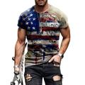 Niuer Mens American Flag Hipster T-Shirt Patriotic Vintage Shirts Independence Day 4th of July Short Sleeve Crewneck Tee Shirt