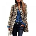 Women Autumn Jacket Fashion Leopard Printed Sexy Winter Warm Wide Female Jackets Wind Cardigan Long Coat Wholesale