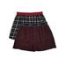 Hanes Mens 2-Pack Black & Red Plaid Flannel Boxer Shorts S