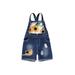 SUNSIOM Girls Suspender Pocket Flower Print Sleeveless Denim Cloth Overalls