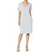 TheMogan Women's PLUS Jersey Cuffed Short Sleeve V-Neck Boxy Pocket T-Shirt Dress