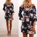 Women Off-Shoulder Boho Floral Casual Beach Dress Bandage Party Cocktail Mini Dress