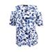 Nine West Womens Cold Shoulder Printed Casual Top