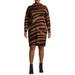 Terra & Sky Women's Plus Size Zebra Jacquard Sweater Dress