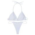 Binpure Womens Solid Color Thong Bikini Set Skimpy Triangle Swimsuit Swimwear