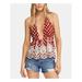 FREE PEOPLE Womens Red Polka Dot Sleeveless V Neck Top Size: XS