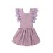 Sunisery Newborn Infant Baby Girls Toddler Kids Lace Floral Dress Summer Cotton Casual Dresses Clothes 0-3Y