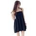 Summer Women Sexy Dress Fashion Casual Loose Off Shoulder Strapless Dress Ruched Wrap Dress