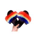 Gomelly Ladies Fur Slides Fuzzy Furry Slippers Casual Shoes