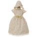 Rainkids Baby Girls Ivory Floral Embroidered Bonnet Baptism Gown