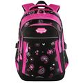Coofit Multi-Purpose Nylon Backpack Adjustable Straps School Backpack for Girls, Rosy