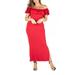 24seven Comfort Apparel Plus Size Ruffle Off The Shoulder Maxi Dress