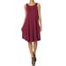 TheMogan Women's S~3X Sleeveless Trapeze Jersey Knit Pocket T-Shirt Tank Dress