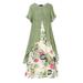 Colisha Women Boho Loose Cotton Linen Short Sleeve Maxi Dress Gypsy Dresses Summer Holiday Floral Maxi Long Sundress Vintage Party Evening Dress