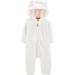 Carter's Baby Girls' Hooded Sherpa Jumpsuit, Ivory
