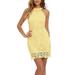 Sexy Women Halter Lace Dress Cocktail Party Bodycon Sleeveless Mini Dress