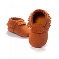 New PU Suede Leather Newborn Baby Moccasins Fringe Shoes Soft Soled Non-slip Crib Babies Toddler Autumn Winter Walker Shoes Children's slippers (Color : Brown, Shoe Size : 11S)