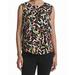 Nine West NEW Black Women's Size XS Pleated Abstract Print Tank Blouse