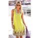 Gueuusu Women Summer Casual Dress Floral Round Neck Sleeveless Loose Dress