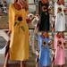 Beach Maxi Dress Women Sunflower Print Long Sleeve Boho Long Dress Split O Neck Party Dress Robe Femme Plus Size 5XL