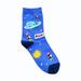 Winnereco Fashion Sky Printed Cotton Socks Women Pile Heap Calf Length Socks (Blue)