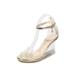 Wazshop Womens Clear Strappy Sandals Block Wedge High Heel Open Peep Toe Sandal