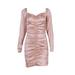 Women Elegant Sexy Mini Dress, Off Shoulder Long Sleeve Ruched Bodycon Party Club Dress