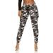 V.I.P. JEANS CG Collection Cargo High Waisted Jogger Skinny Drawstring Grey Camo Size M (5,7)