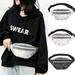 Waist Bag Women Pack Belt Bag Black Geometric Waist Pack Laser Chest Phone Pouch