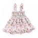 Kids Baby Girls Sweet Flower Sling Dress Summer Sleeveless Princess Dress Baby Party Costumes Kids Baby Clothing