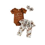 Citgeett Baby Girl Clothes Newborn Little Girl Outfit Sets Ruffle Sleeve Romper Top and Floral Pants with Headwear
