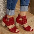 Women Ladies Fashion Peep Toe High Heel Solid Buckle Casual Shoes Sandals