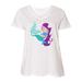 Inktastic Mermaid And Dolphin, Mermaid With Purple Hair Adult Women's Plus Size V-Neck Female