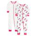 Little Star Organic 100% organic cotton footless stretchies pajamas, 2-pack (baby girls and toddler girls)