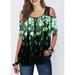 New Women's Casual Short Sleeve Floral Print Lace Stitching Strappy Loose T Shirt