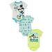 Disney Mickey Mouse Baby Boys' Tropical Mickey 3-Pack Bodysuits (Newborn)