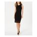 CALVIN KLEIN Womens Black Illusion-hem Sleeveless Jewel Neck Knee Length Sheath Formal Dress Size 10