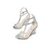 Wazshop Womens Clear Strappy Sandals Block Wedge High Heel Open Peep Toe Sandal