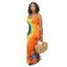 New Women's Sexy Plus Size Tie-dye Sleeveless Maxi Dress Loose Casual Skirt Spaghetti Strap Dress Long Dress