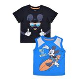 Mickey Mouse Baby Boy & Toddler Boy T-Shirt and Tank, 2-Pack (12M-5T)