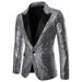 Men Sequin Coat Rock Elegant Long Sleeve Blazer Modern Formal Suit Fashion Jacket Spring Autumn Workwear Outerwear Tuxedo